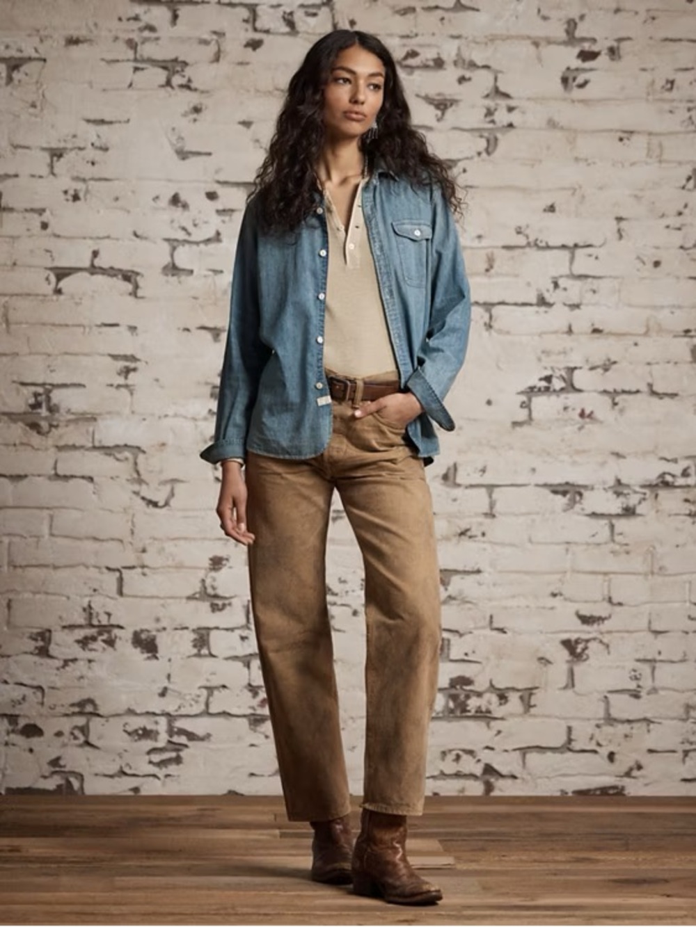 Ralph Lauren Double RL Straight-Leg Jeans in Brown